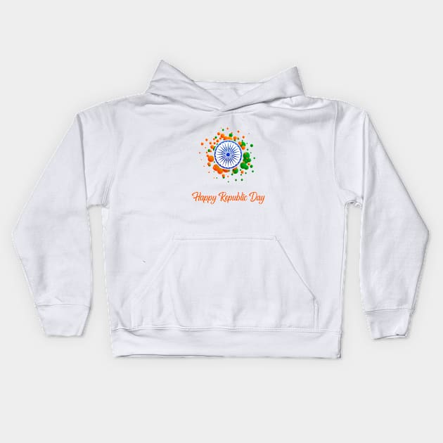 Happy Republic Day Kids Hoodie by kingdom_of_design